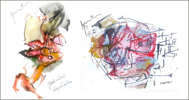 An ugly camel and a bespectacled man, a moral freak 数字艺术 标题为“An ugly camel and a…” 由Дима Dima Вильмс Wilms (Рок-Живописец Rock-Painter), 原创艺术品, 水彩