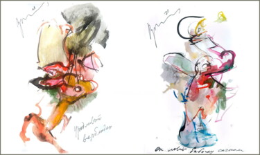 Digital Arts titled "Ugly camel sees but…" by Dima Dima Vil Ms Wilms (Rok Zivopisec Rock Painter), Original Artwork, Waterco…