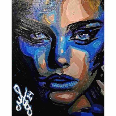 Pintura intitulada "The eyes of lonelin…" por Katarina M, Obras de arte originais, Acrílico
