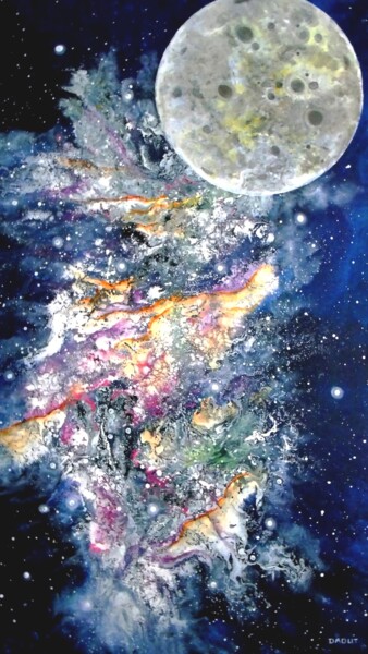 绘画 标题为“Cosmos 37” 由Robert Daout, 原创艺术品, 丙烯 安装在木质担架架上