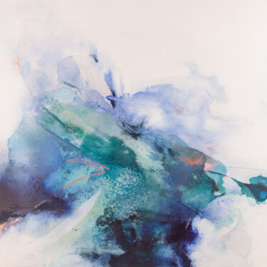 Schilderij getiteld ""Souffle"" door Noémie Pons, Origineel Kunstwerk, Inkt Gemonteerd op Frame voor houten brancard