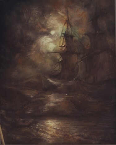 Peinture intitulée "D'après Knud Andrea…" par Amazeigh Bouzékri, Œuvre d'art originale, Huile Monté sur Châssis en bois