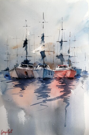 绘画 标题为“boats 77” 由Giorgio Gosti, 原创艺术品, 水彩
