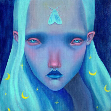 绘画 标题为“Night” 由Julia Kuzina, 原创艺术品, 油 安装在木质担架架上