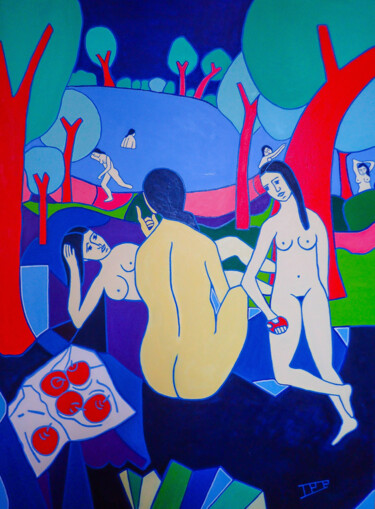 Les baigneuses Peinture intitulée "Les baigneuses" par Jean-Pierre Piccin, Œuvre d'art originale, Huile