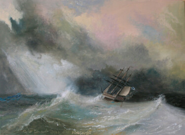 Peinture intitulée "STORM" par Gilles Paul Esnault, Œuvre d'art originale, Huile Monté sur Autre panneau rigide