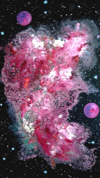 绘画 标题为“Cosmos 38” 由Robert Daout, 原创艺术品, 丙烯 安装在木质担架架上