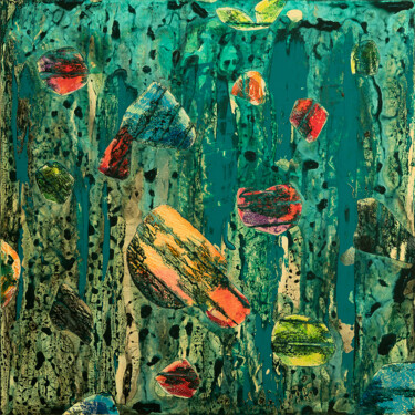 Lagune, 1 | Original Abstraktes Acryl Gemälde 제목이 "Lagune, 1 | Origina…"인 미술작품 Uwe Fehrmann로, 원작, 아크릴 알루미늄에 장착됨