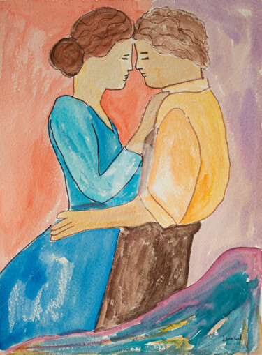 Peinture intitulée "Namoro I" par Lena Gal, Œuvre d'art originale, Aquarelle
