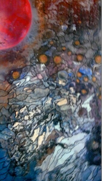 Painting titled "Cosmos 45" by Robert Daout, Original Artwork, Acrylic Mounted on Wood Stretcher frame