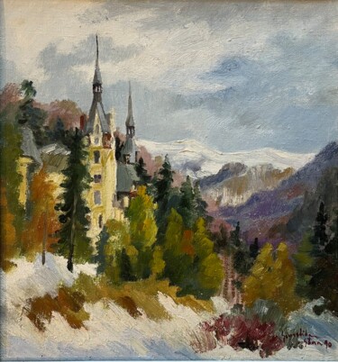 Peinture intitulée ""Chateau en Roumani…" par Sevastita Stan, Œuvre d'art originale, Huile