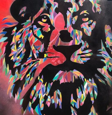 Painting titled "Léo Serengeti" by Aline Cavanna, Original Artwork, Acrylic