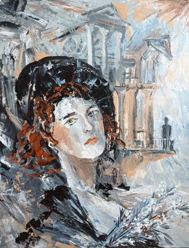 Schilderij getiteld ""Мастер и Маргарита…" door Nikita Chaikovskiy, Origineel Kunstwerk, Acryl Gemonteerd op Houten paneel