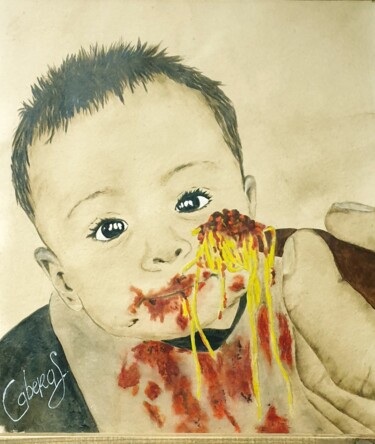 Painting titled "C'est quoi ça ? j'a…" by Caberas, Original Artwork, Acrylic