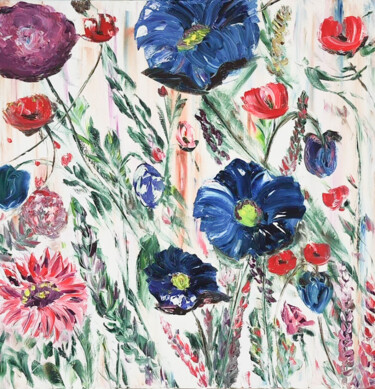 Malarstwo zatytułowany „DANCING FLOWERS” autorstwa Jeanpierre Mignan (artpaint), Oryginalna praca, Olej