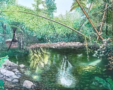 Peinture intitulée "Cascade Délices op.…" par Ami, Œuvre d'art originale, Huile Monté sur Châssis en bois