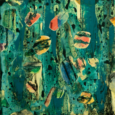 Lagune, 2 | Original Abstraktes Acryl Gemälde 제목이 "Lagune, 2 | Origina…"인 미술작품 Uwe Fehrmann로, 원작, 아크릴 알루미늄에 장착됨