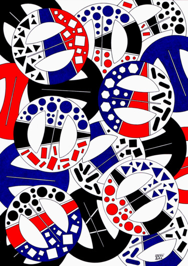 「Soucoupes」というタイトルの描画 Stephによって, オリジナルのアートワーク, ジェルペン