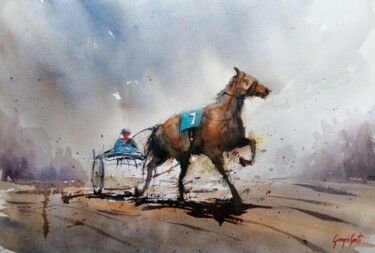 绘画 标题为“the horse race 35” 由Giorgio Gosti, 原创艺术品, 水彩