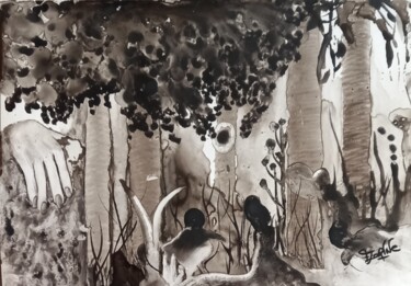 绘画 标题为“Forêve” 由Séverine Florin, 原创艺术品, 水彩