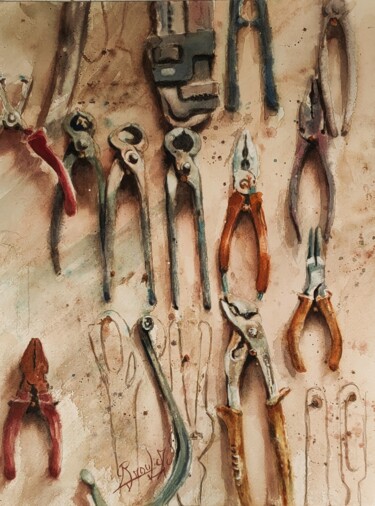 제목이 ""Pinces & Tenailles…"인 미술작품 Marc Broudic로, 원작, 수채화