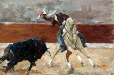 Rejoneo Pintura titulada "Rejoneo" por Eduardo Carpintero García, Obra de arte original, Oleo