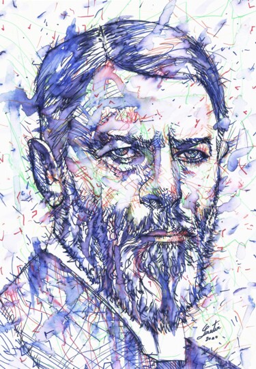 Painting titled "MAX WEBER" by Lautir, Original Artwork, Watercolor