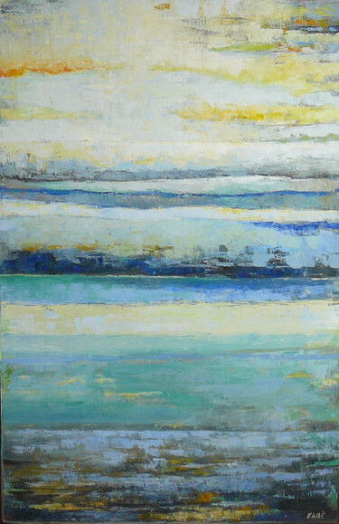 Ζωγραφική με τίτλο "Horizons" από Fabrice Bettrancourt, Αυθεντικά έργα τέχνης, Λάδι Τοποθετήθηκε στο Ξύλινο φορείο σκελετό