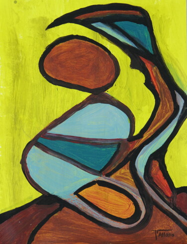 Peinture intitulée "Mère parlant à l'en…" par Jeanpierre Allano, Œuvre d'art originale, Acrylique