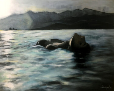 Peinture intitulée "Sunset" par Julie Vandeputte, Œuvre d'art originale, Huile Monté sur Châssis en bois