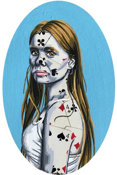 Collages intitulée "Lili" par Annabelle Amory, Œuvre d'art originale, Acrylique Monté sur Châssis en bois