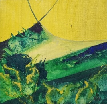 Schilderij getiteld "V de Vida" door Aima Martín, Origineel Kunstwerk, pigmenten