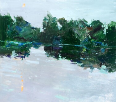 Painting titled ""warm evening "" by Yehor Dulin, Original Artwork, Oil