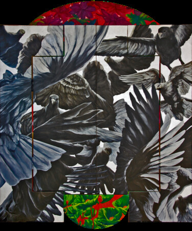 Painting titled "S'envoler dans l'on…" by Alain Vintenon, Original Artwork, Acrylic