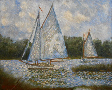 "Sails On The Lake (II)" / SOLD 绘画 标题为“"Sails On The Lake…” 由Arthuris, 原创艺术品, 油