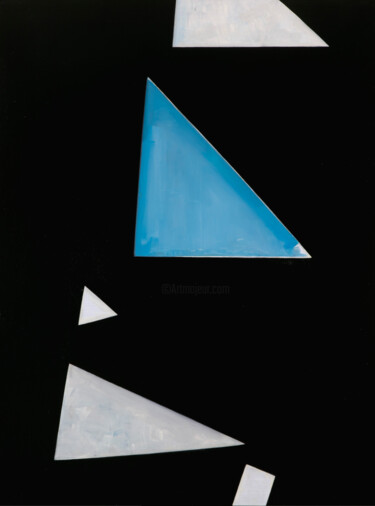 Painting titled "Composition with a…" by Ruben Apresyan, Original Artwork, Oil Mounted on Wood Stretcher frame