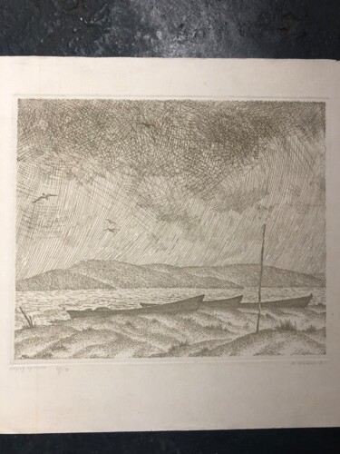 Before the Storm, etching on paper Printmaking titled "Before the Storm, e…" by Nikolay Shelest, Original Artwork, Etching