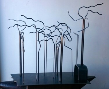 Escultura titulada ""MITIN"" por Juan Carlos Sánchez De La Nieta, Obra de arte original, Metales