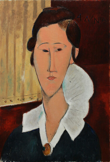 Painting titled "4495, Anna ou Hanka…" by Aupalt, Original Artwork, Oil Mounted on Wood Stretcher frame