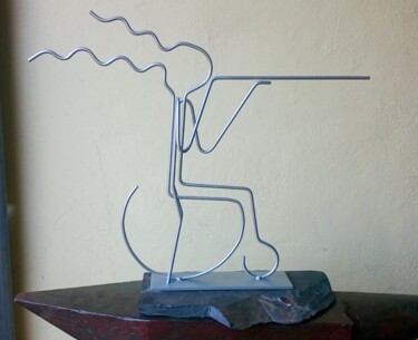 Escultura titulada ""TIRO CON CARABINA…" por Juan Carlos Sánchez De La Nieta, Obra de arte original, Metales