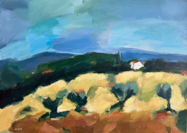 Oliviers du Luberon Painting titled "Oliviers du Luberon" by Johanne Spinella, Original Artwork, Acrylic