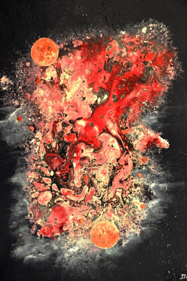 绘画 标题为“Cosmos 61” 由Robert Daout, 原创艺术品, 丙烯 安装在木质担架架上