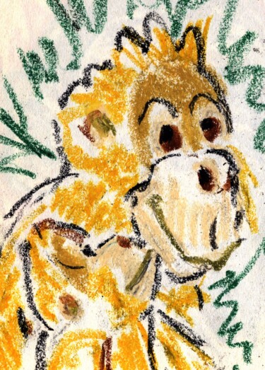 제목이 "Orang Utans"인 그림 Dieter Hamm로, 원작, 분필