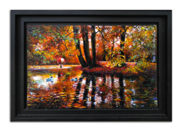 Peinture intitulée "Canards maqués." par Gilles Paul Esnault, Œuvre d'art originale, Huile Monté sur Carton