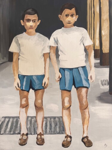绘画 标题为“Les deux frères en…” 由Anna D., 原创艺术品, 丙烯 安装在纸板上