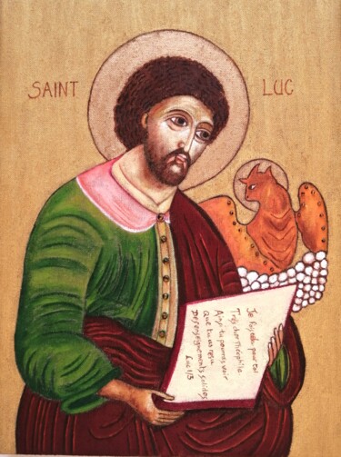 "Saint Luc" başlıklı Tablo Laure Barlet tarafından, Orijinal sanat, Petrol