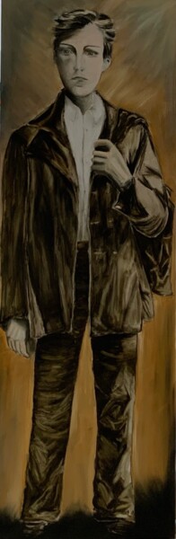 Painting titled "Arthur Rimbaud insp…" by Sylvie Vedel, Original Artwork, Oil Mounted on Wood Stretcher frame
