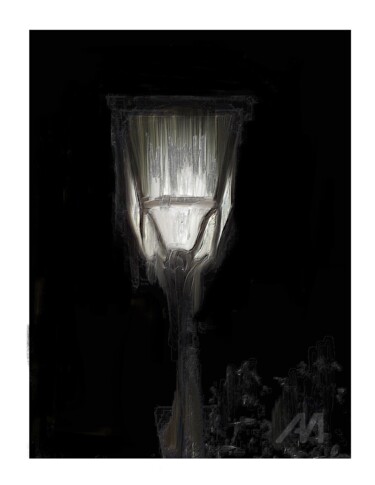 The night and the old lamp Painting titled "The night and the o…" by Vasileia Sarri (Vicky), Original Artwork, Digital Painting