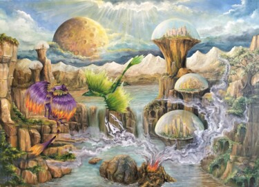 Gregory Pyra Piro Painting 423925, Dream Surreal Fantasy Art 绘画 标题为“Gregory Pyra Piro P…” 由Gregory Pyra Piro, 原创艺术品, 油 安装在木质担架架上