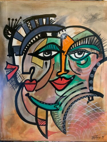 Peinture intitulée "Tableau, toile cont…" par Sylvie Mercadier Cougoule, Œuvre d'art originale, Acrylique